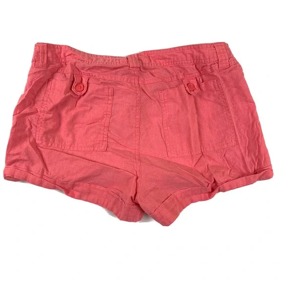 Gap Aubrey Shorts Coral Size 12 Linen Blend - Picture 2 of 3